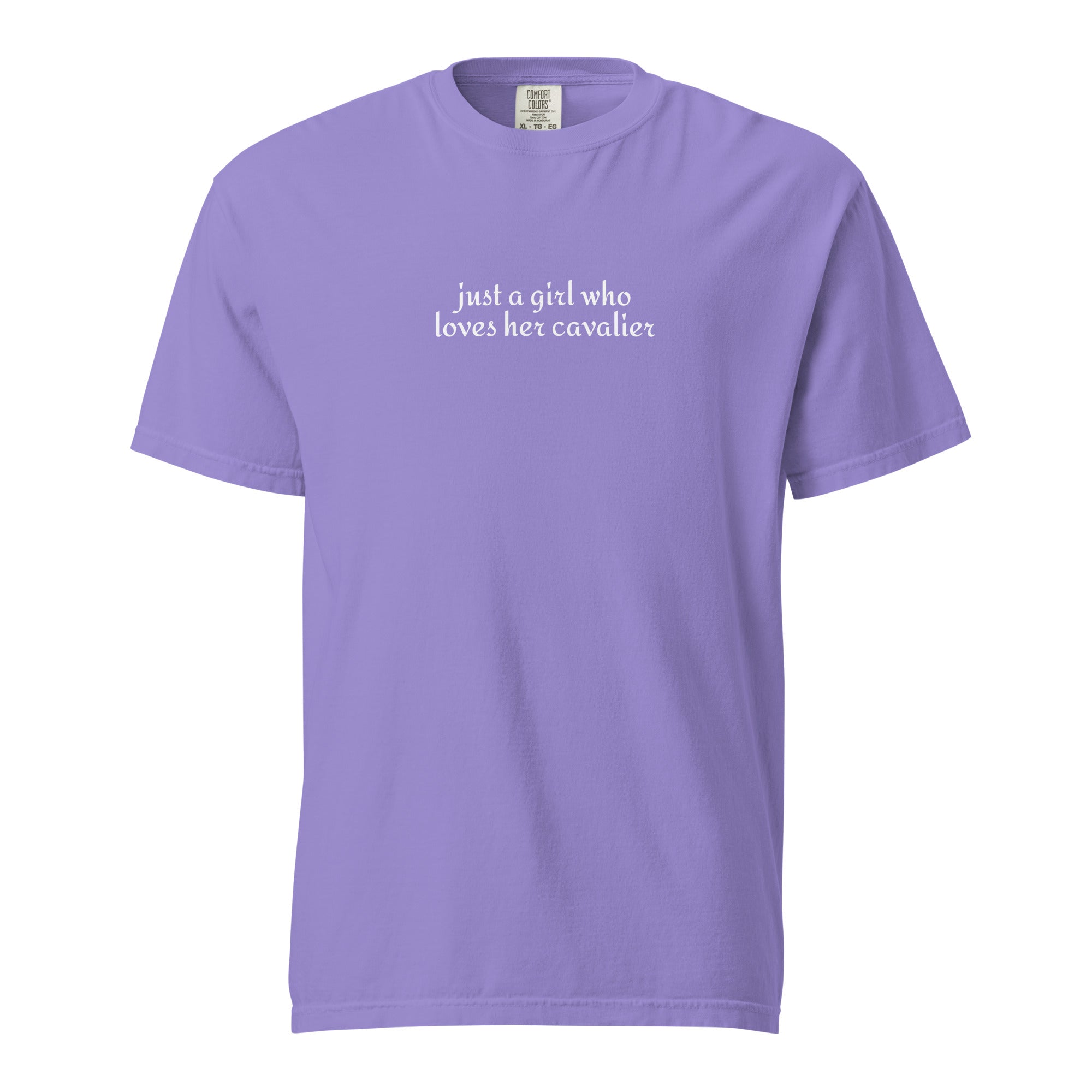Just A Girl Who Loves Her Cavalier King Charles Spaniel Garment-dyed Heavyweight T-Shirt . Violet