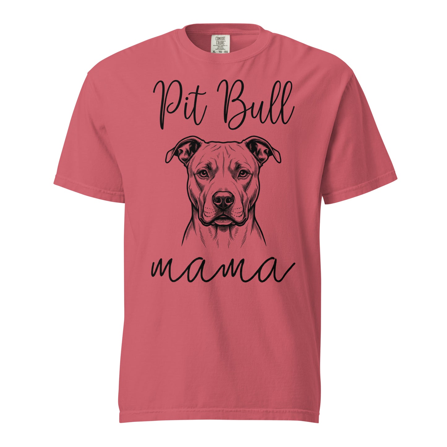 Pit Bull Mama Mode Garment-dyed Heavyweight T-Shirt . Watermelon