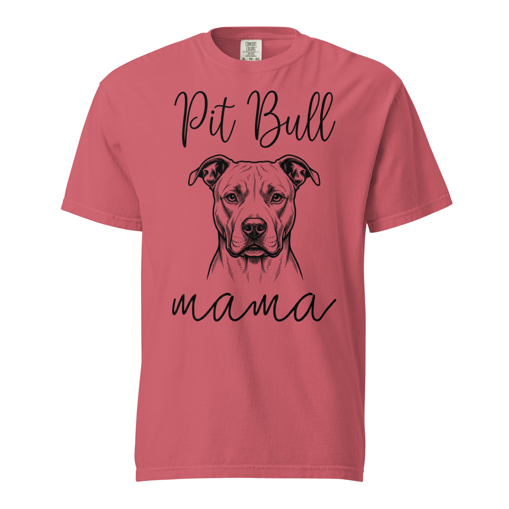 Pit Bull Mama Mode Garment-dyed Heavyweight T-Shirt . Watermelon