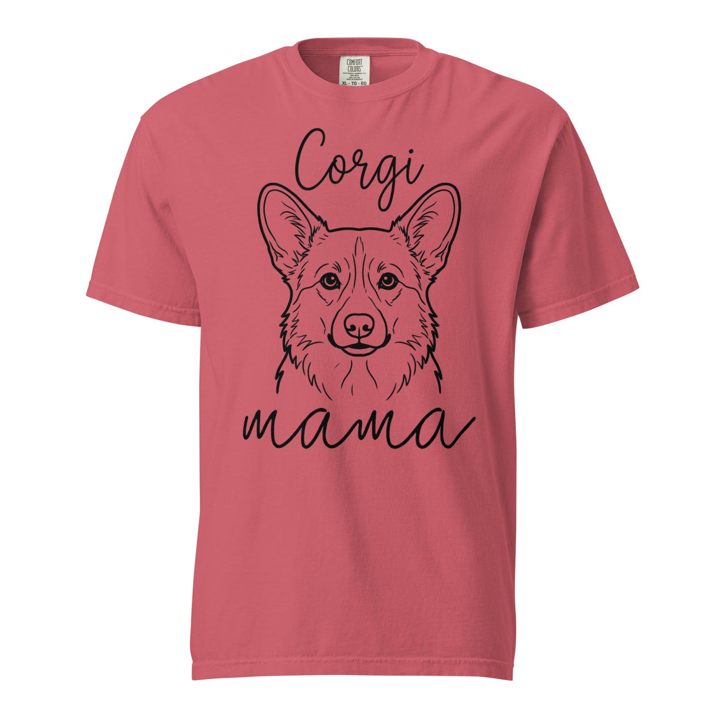 Corgi Mama Mode Garment-dyed Heavyweight T-Shirt . Watermelon