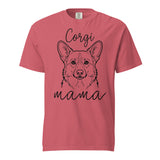 Corgi Mama Mode Garment-dyed Heavyweight T-Shirt . Watermelon