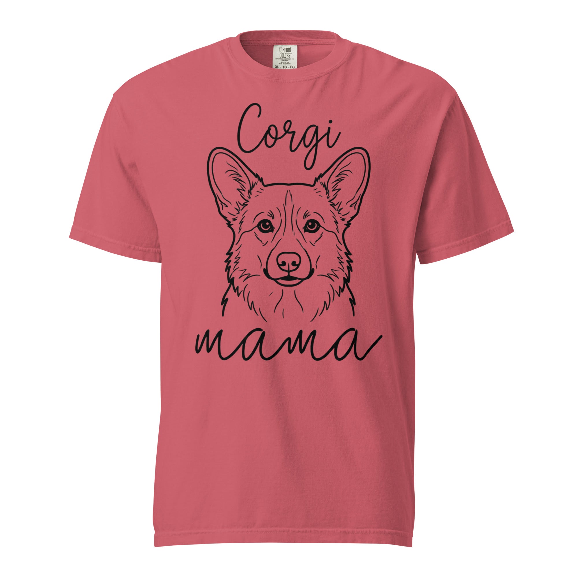 Corgi Mama Mode Garment-dyed Heavyweight T-Shirt . Watermelon