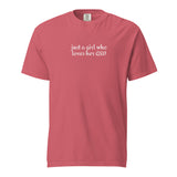 Just A Girl Who Loves Her German Shepherd GSD Garment-dyed Heavyweight T-Shirt . Watermelon