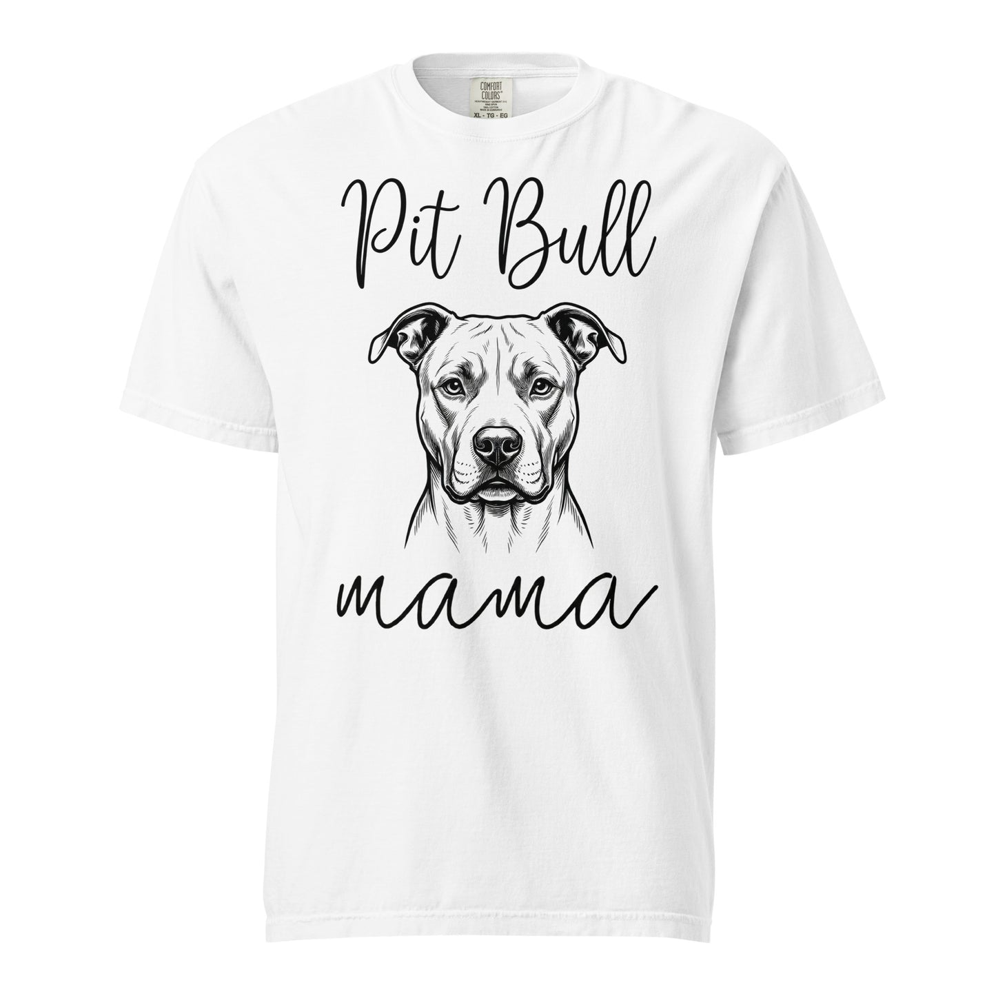 Pit Bull Mama Mode Garment-dyed Heavyweight T-Shirt . White