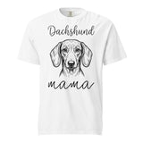 Dachshund Mama Mode Garment-dyed Heavyweight T-Shirt . White