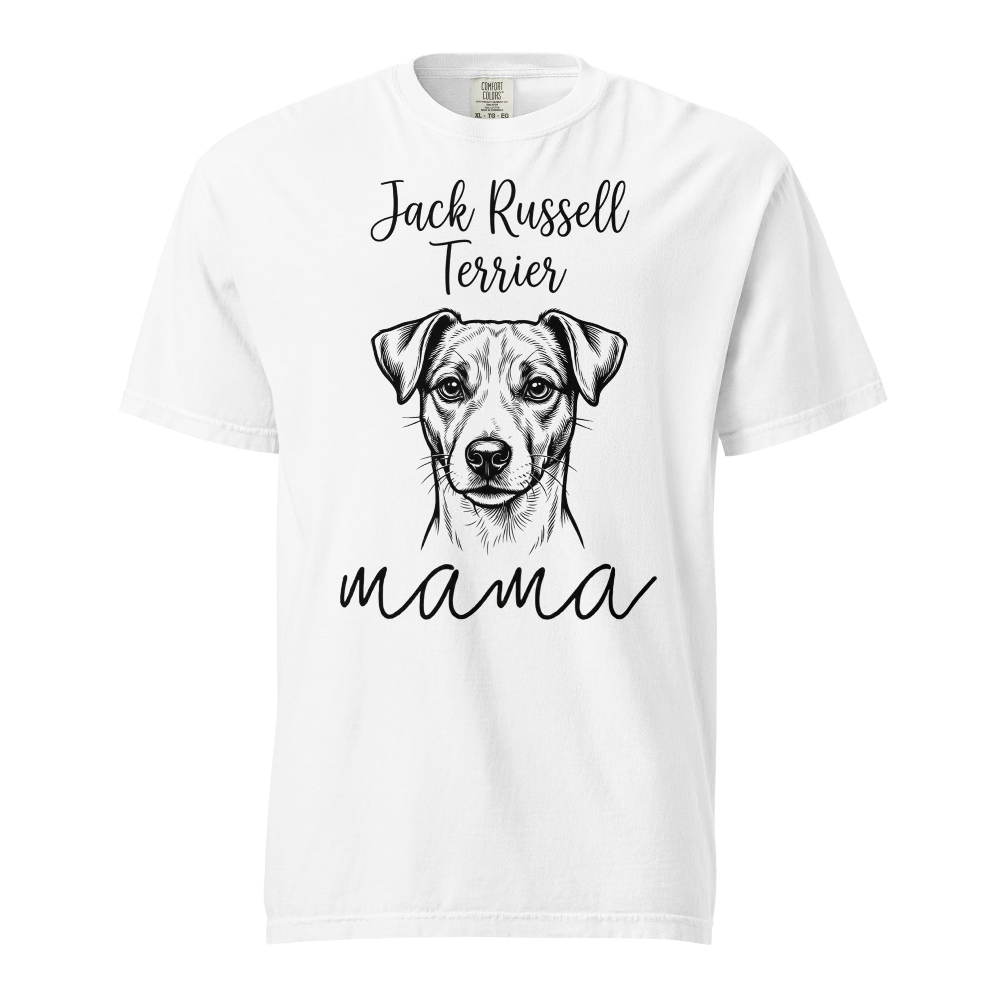 Jack Russell Terrier Mama Mode Garment-dyed Heavyweight T-Shirt . White