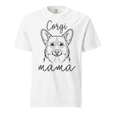 Corgi Mama Mode Garment-dyed Heavyweight T-Shirt . White