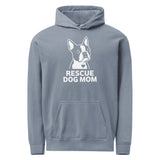 Rescue Dog Mom Garment-Dyed Hoodie . Blue Jean