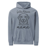 Golden Retriever Mama Mode Garment-dyed Hoodie . Blue Jean
