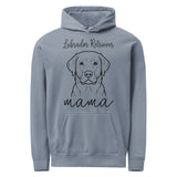 Labrador Retriever Mama Mode Garment-dyed Hoodie . Blue Jean
