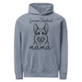 German Shepherd Mama Mode Garment-dyed Hoodie . Blue Jean