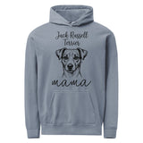Jack Russell Terrier Mama Mode Garment-dyed Hoodie . Blue Jean