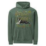 Frog Mode Boston Terrier Dog Frog Legs Unisex Garment-Dyed Hoodie . Blue Spruce