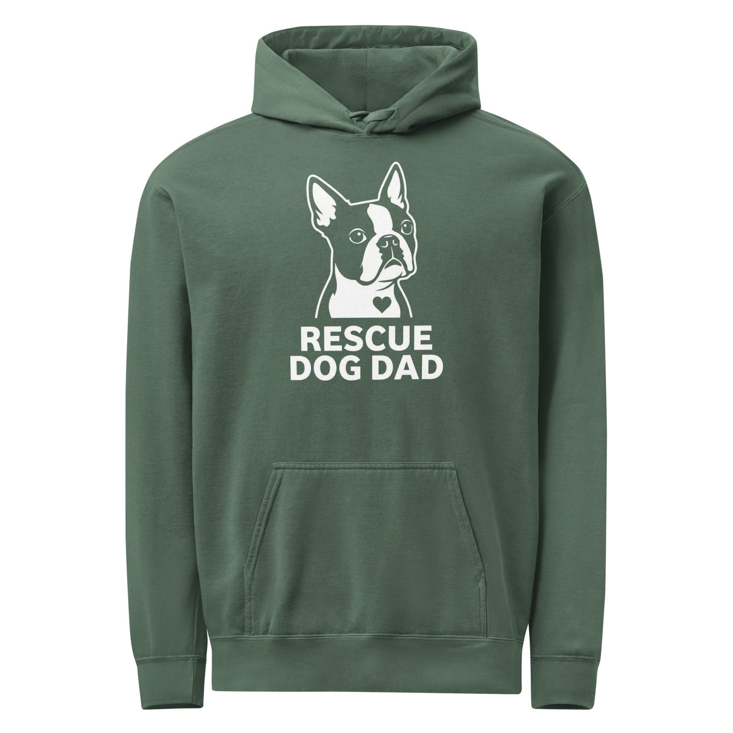 Rescue Dog Dad Garment-Dyed Hoodie . Blue Spruce