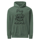 Pug Mama Mode Garment-dyed Hoodie . Blue Spruce