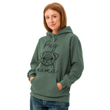 Pug Mama Mode Garment-dyed Hoodie .