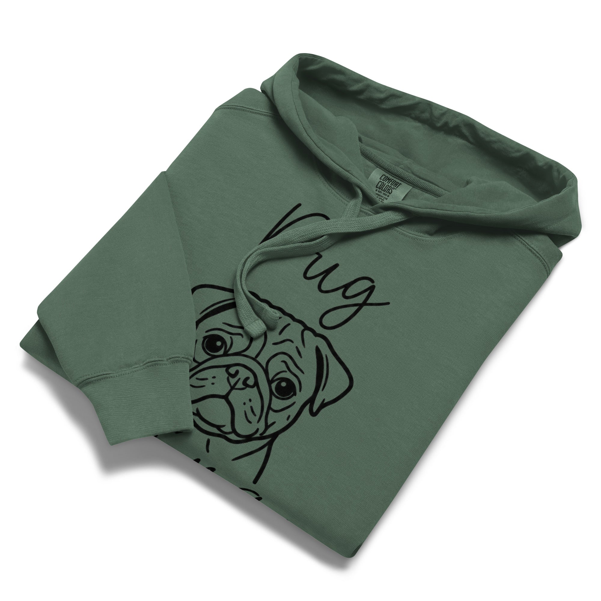 Pug Mama Mode Garment-dyed Hoodie .