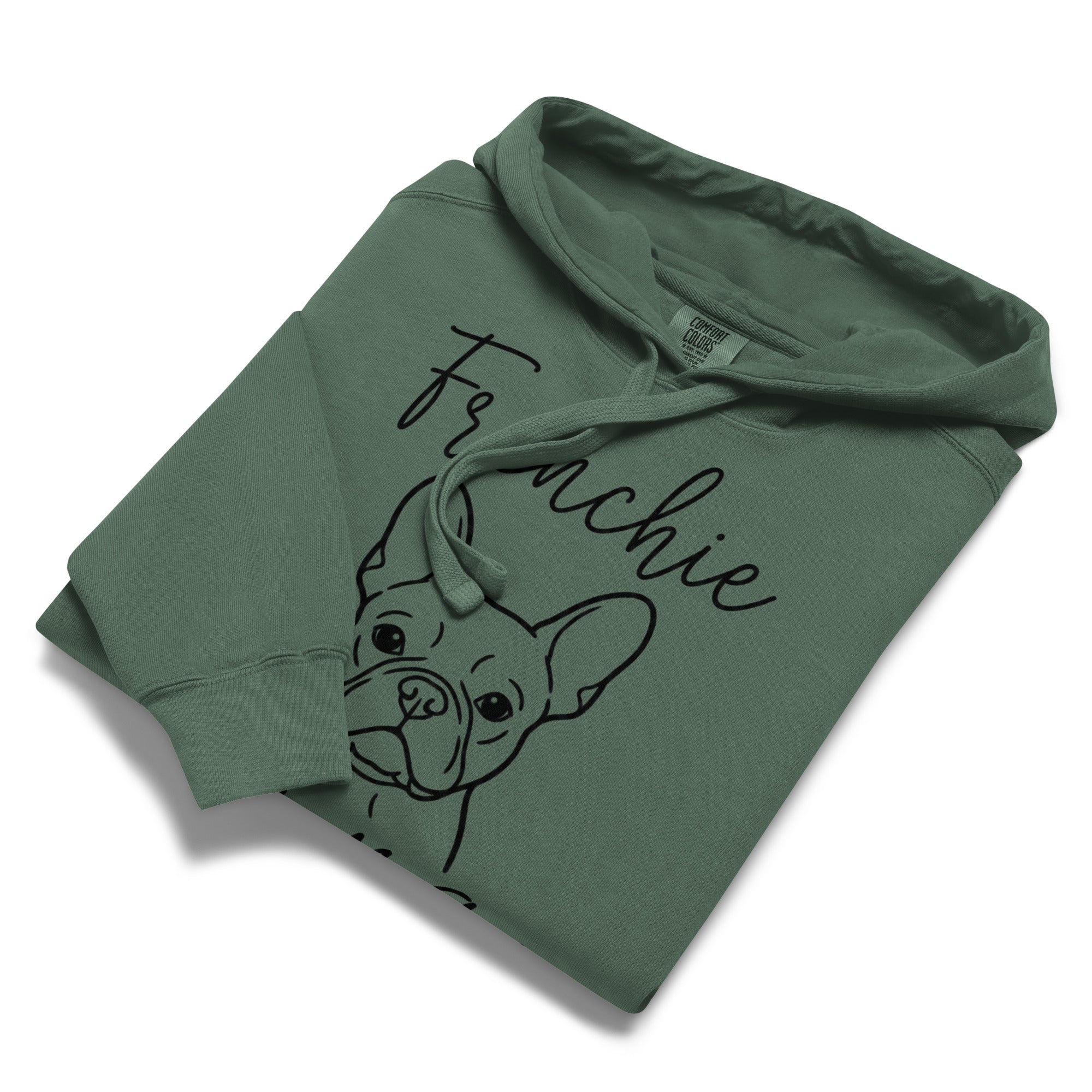 French Bulldog Frenchie Mama Mode Garment-dyed Hoodie .