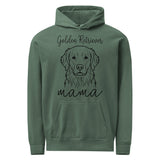 Golden Retriever Mama Mode Garment-dyed Hoodie . Blue Spruce