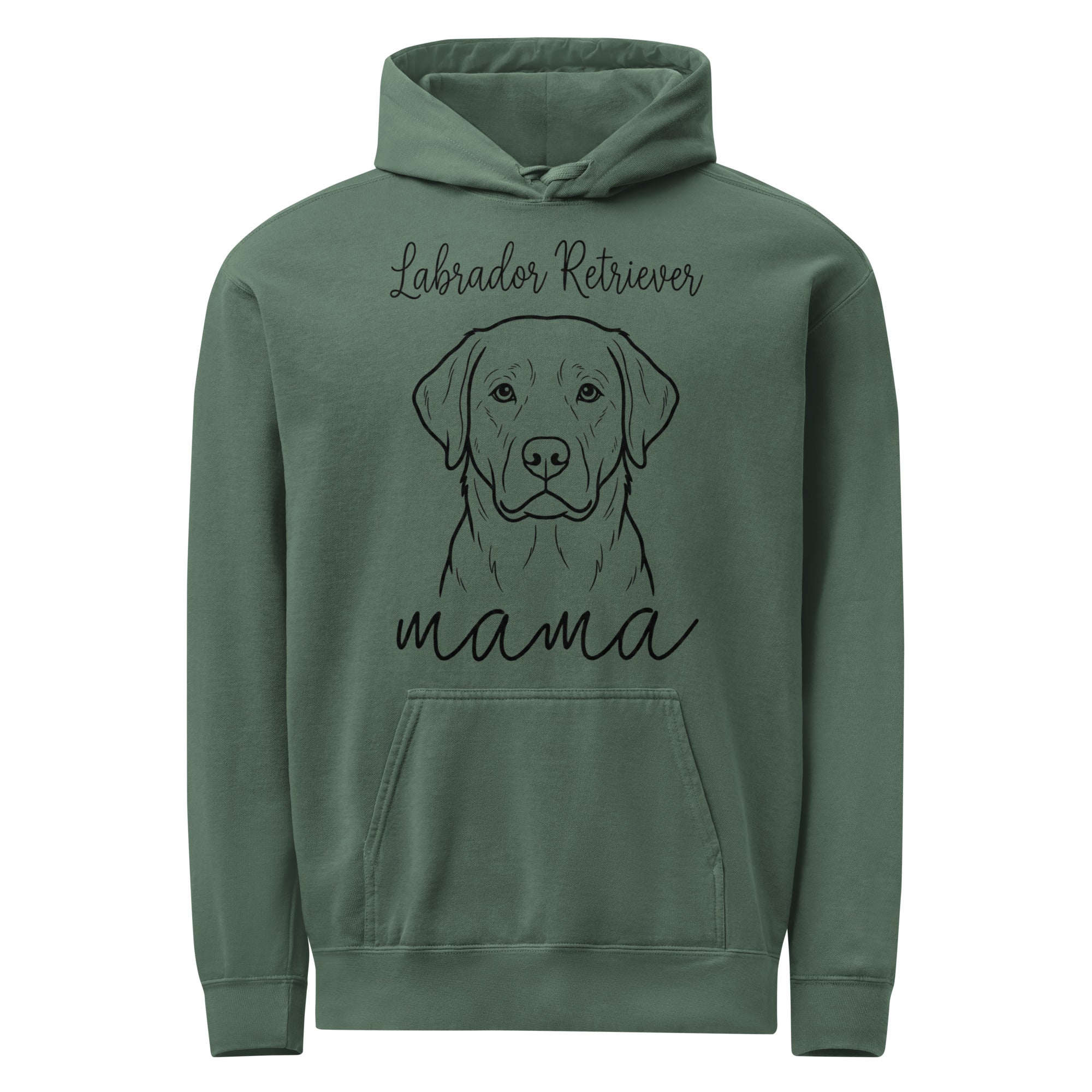 Labrador Retriever Mama Mode Garment-dyed Hoodie . Blue Spruce