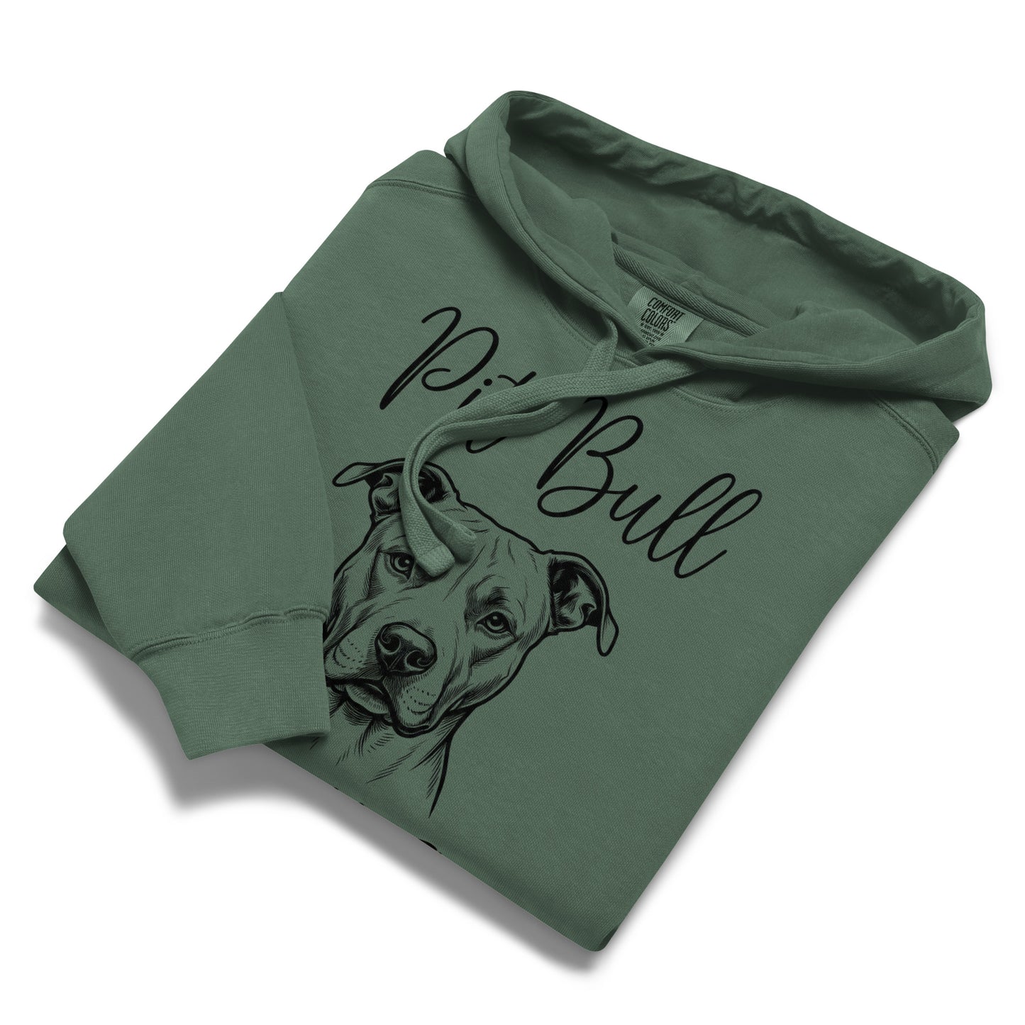 Pit Bull Mama Mode Garment-dyed Hoodie .