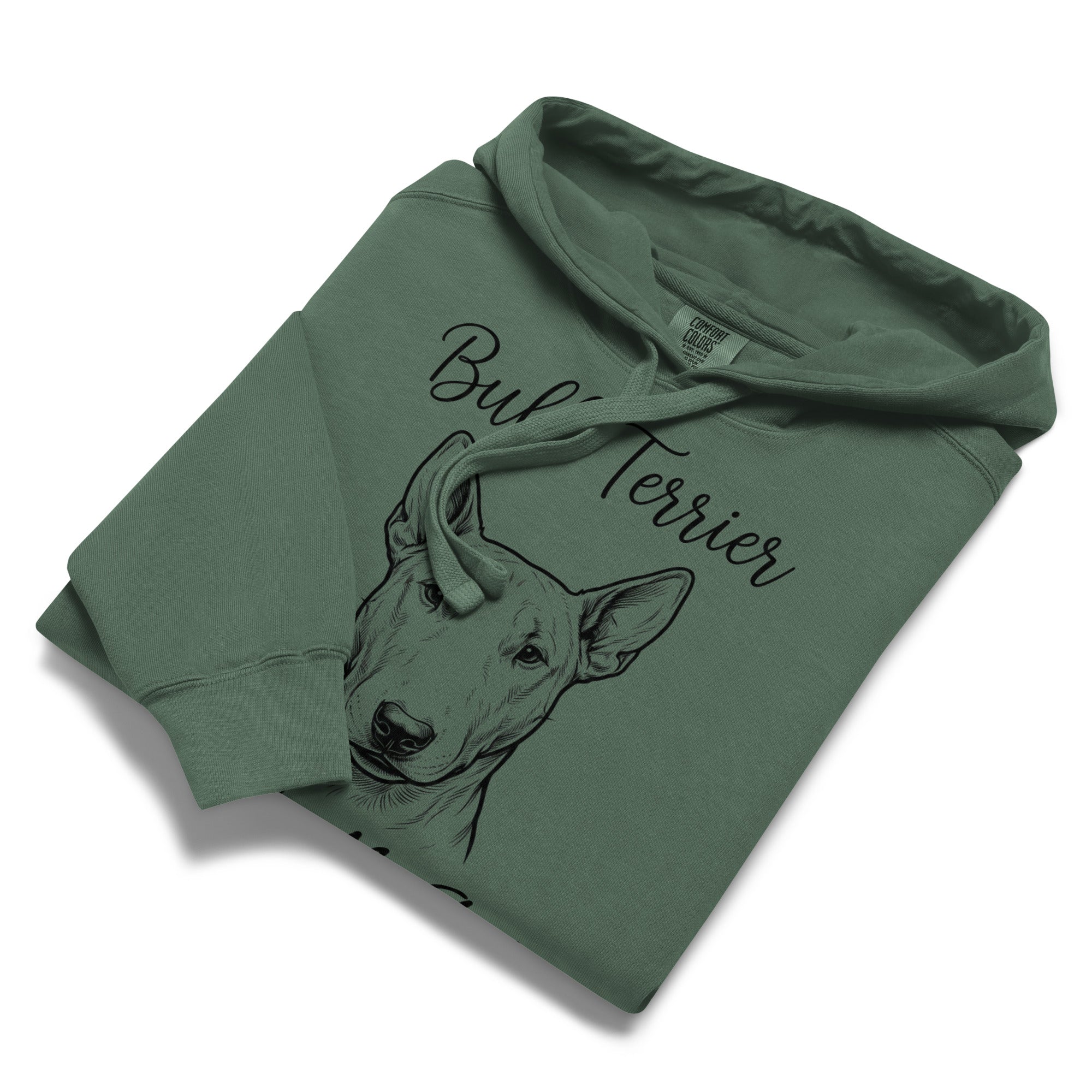 Bull Terrier Mama Mode Garment-dyed Hoodie .