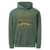 Frog Mode French Bulldog Unisex Garment-dyed Hoodie . Blue Spruce