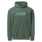 Just A Girl Who Loves Her German Shepherd GSD Garment-dyed Hoodie . Blue Spruce