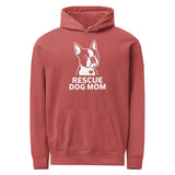 Rescue Dog Mom Garment-Dyed Hoodie . Crimson