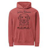 Golden Retriever Mama Mode Garment-dyed Hoodie . Crimson