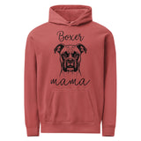 Boxer Mama Mode Unisex Garment-dyed Hoodie . Crimson