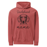 Dachshund Mama Mode Garment-dyed Hoodie . Crimson