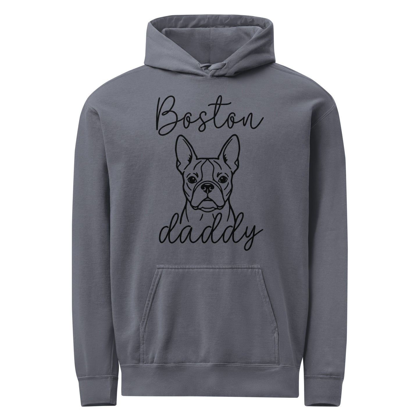Boston Daddy Mode Garment-Dyed Hoodie . Denim