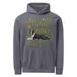 Frog Mode Boston Terrier Dog Frog Legs Unisex Garment-Dyed Hoodie . Denim