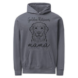 Golden Retriever Mama Mode Garment-dyed Hoodie . Denim