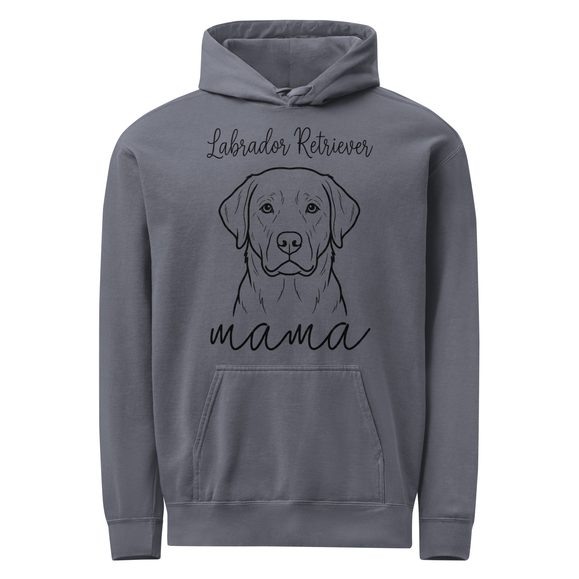 Labrador Retriever Mama Mode Garment-dyed Hoodie . Denim