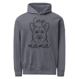 Corgi Mama Mode Garment-dyed Hoodie . Denim