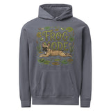 Frog Mode French Bulldog Unisex Garment-dyed Hoodie . Denim