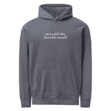 Just A Girl Who Loves Her Jack Russell Terrier Garment-dyed Hoodie . Denim
