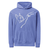 Dog Fist Bump Unisex Garment-Dyed Hoodie . Flo Blue