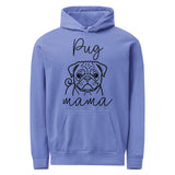 Pug Mama Mode Garment-dyed Hoodie . Flo Blue