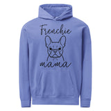 French Bulldog Frenchie Mama Mode Garment-dyed Hoodie . Flo Blue