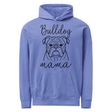 English Bulldog Mama Mode Garment-dyed Hoodie . Flo Blue