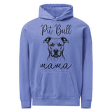 Pit Bull Mama Mode Garment-dyed Hoodie . Flo Blue