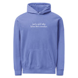 Just A Girl Who Loves Her Cavalier King Charles Spaniel Garment-dyed Hoodie . Flo Blue