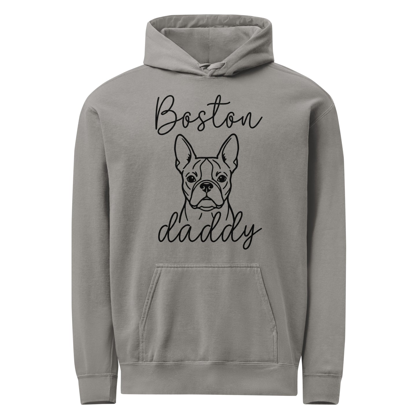 Boston Daddy Mode Garment-Dyed Hoodie . Grey