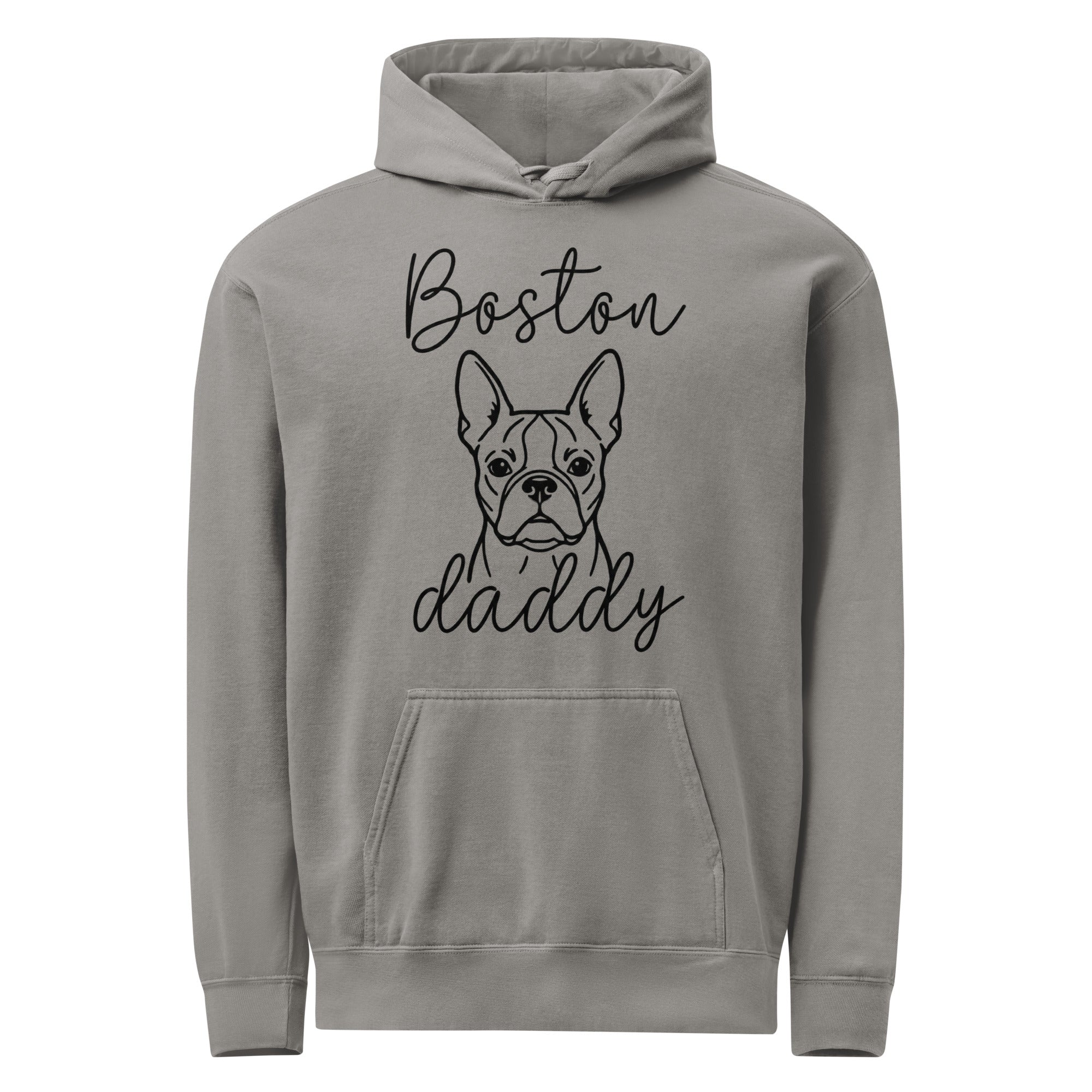 Boston Daddy Mode Garment-Dyed Hoodie . Grey