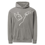 Dog Fist Bump Unisex Garment-Dyed Hoodie . Grey