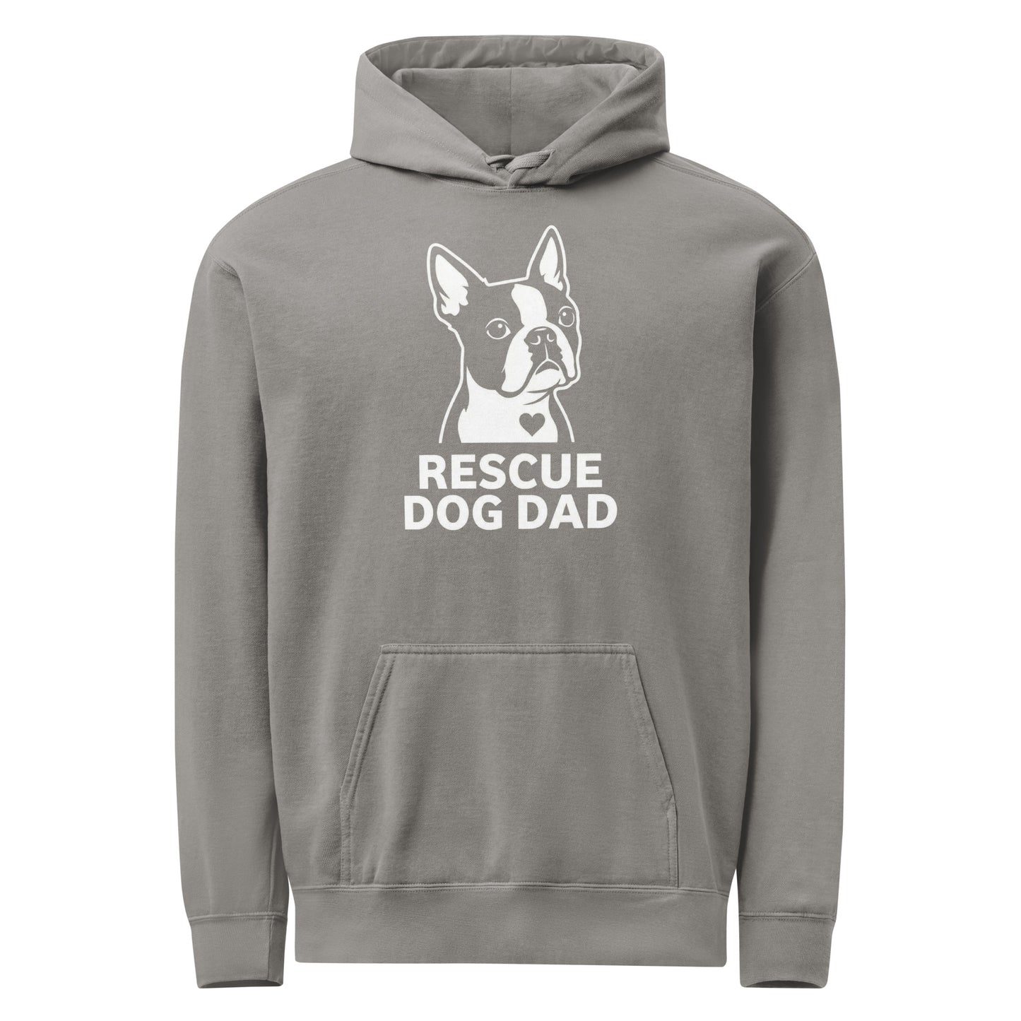 Rescue Dog Dad Garment-Dyed Hoodie . Grey