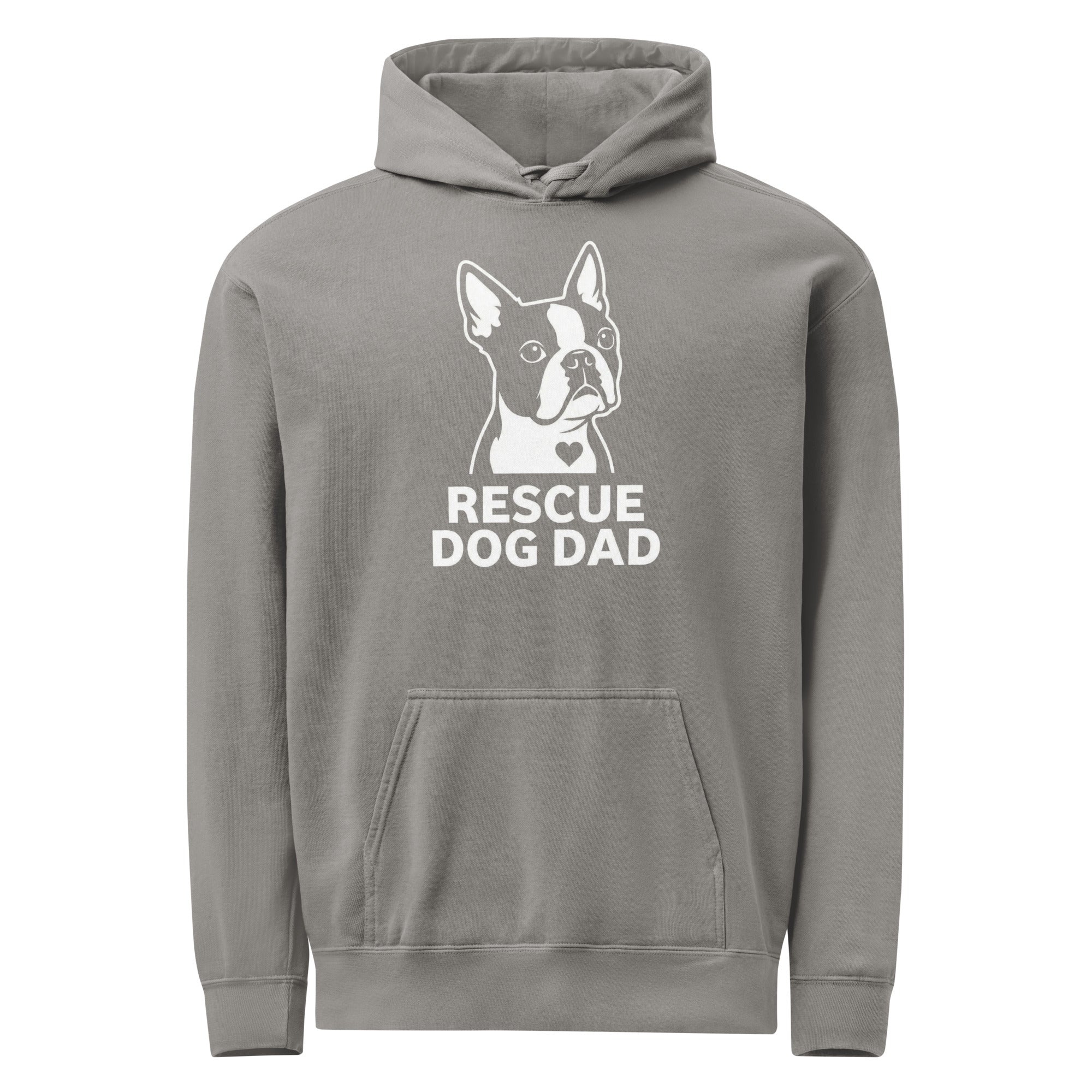 Rescue Dog Dad Garment-Dyed Hoodie . Grey